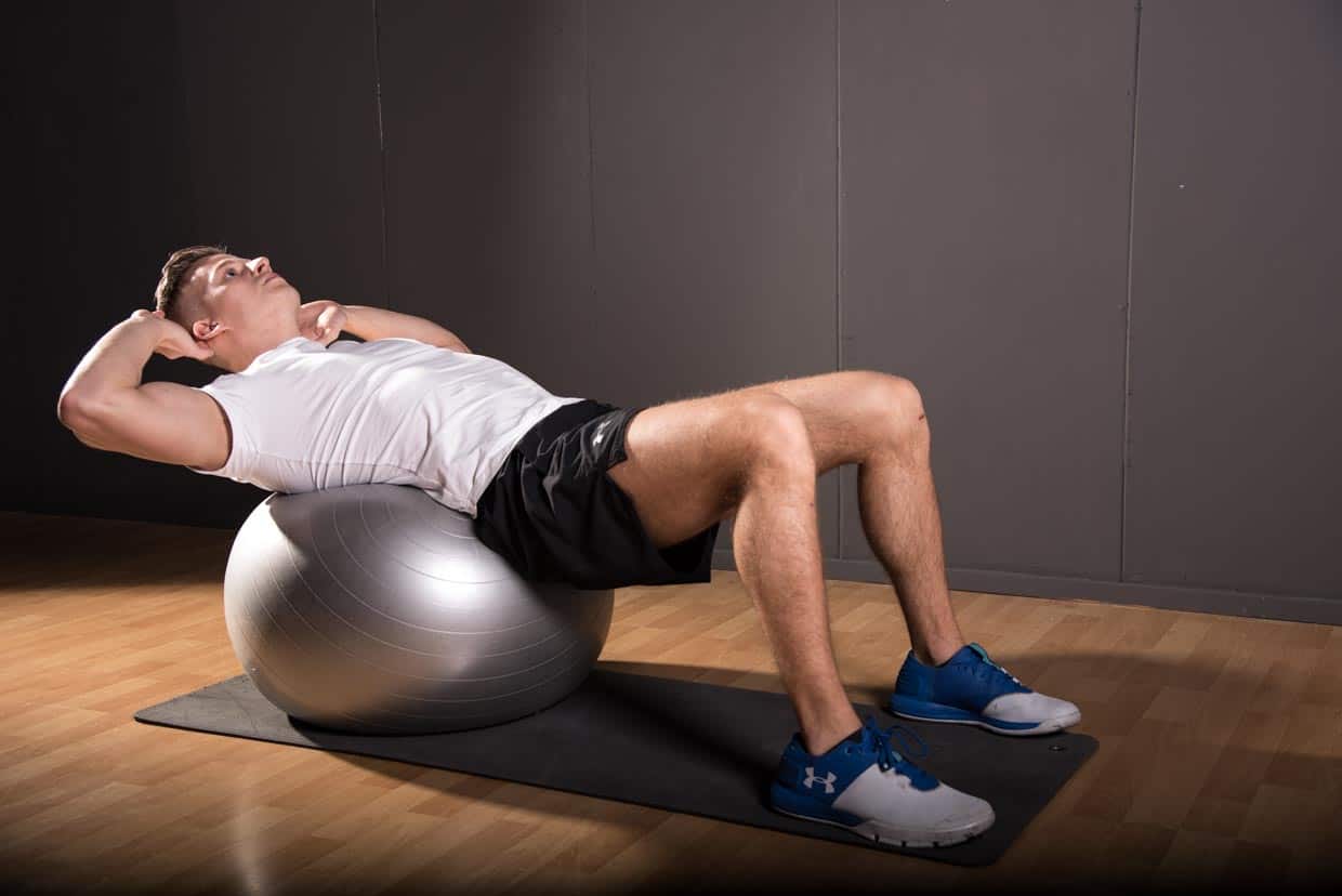 Lying Crunch on stability ball