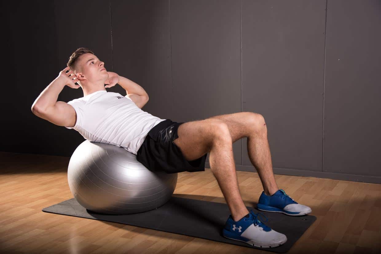 Lying Crunch on stability ball