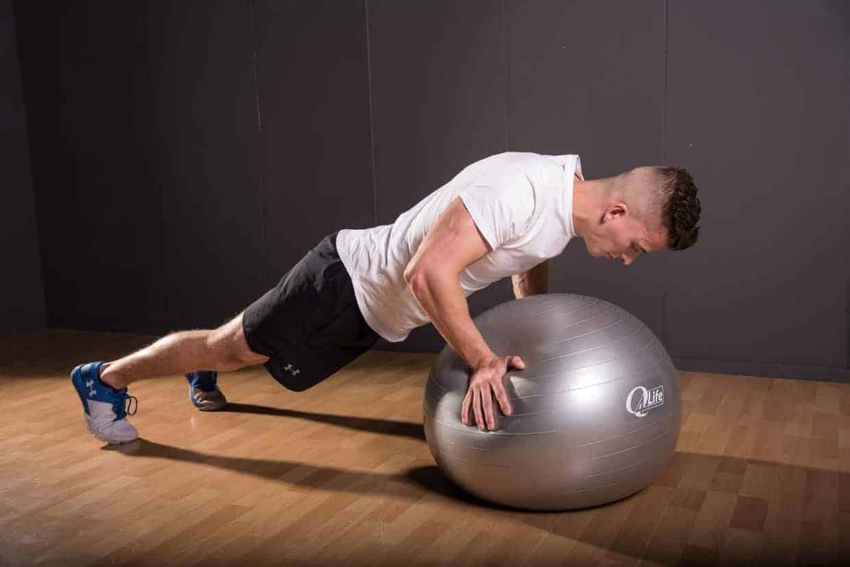 Push up on stability ball