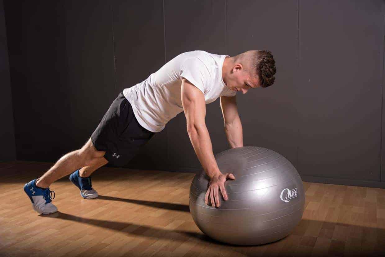 Push up on stability ball
