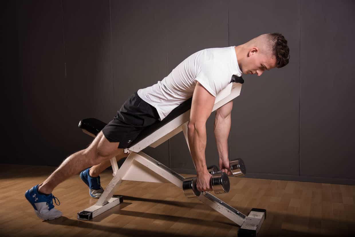 Dumbbell Prone Incline Curl