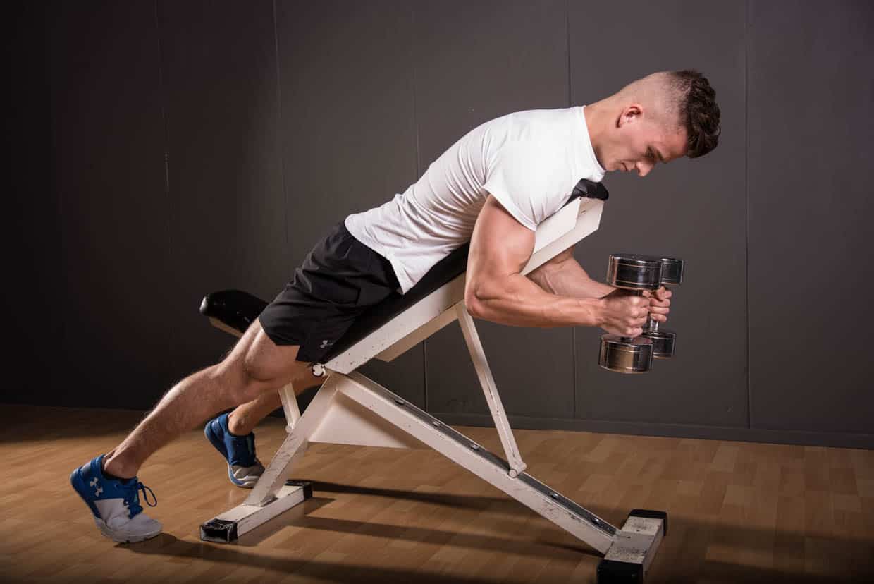 Dumbbell Prone Incline  Hammer Curl