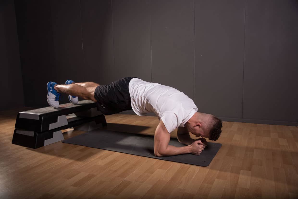 Elevated-feet plank