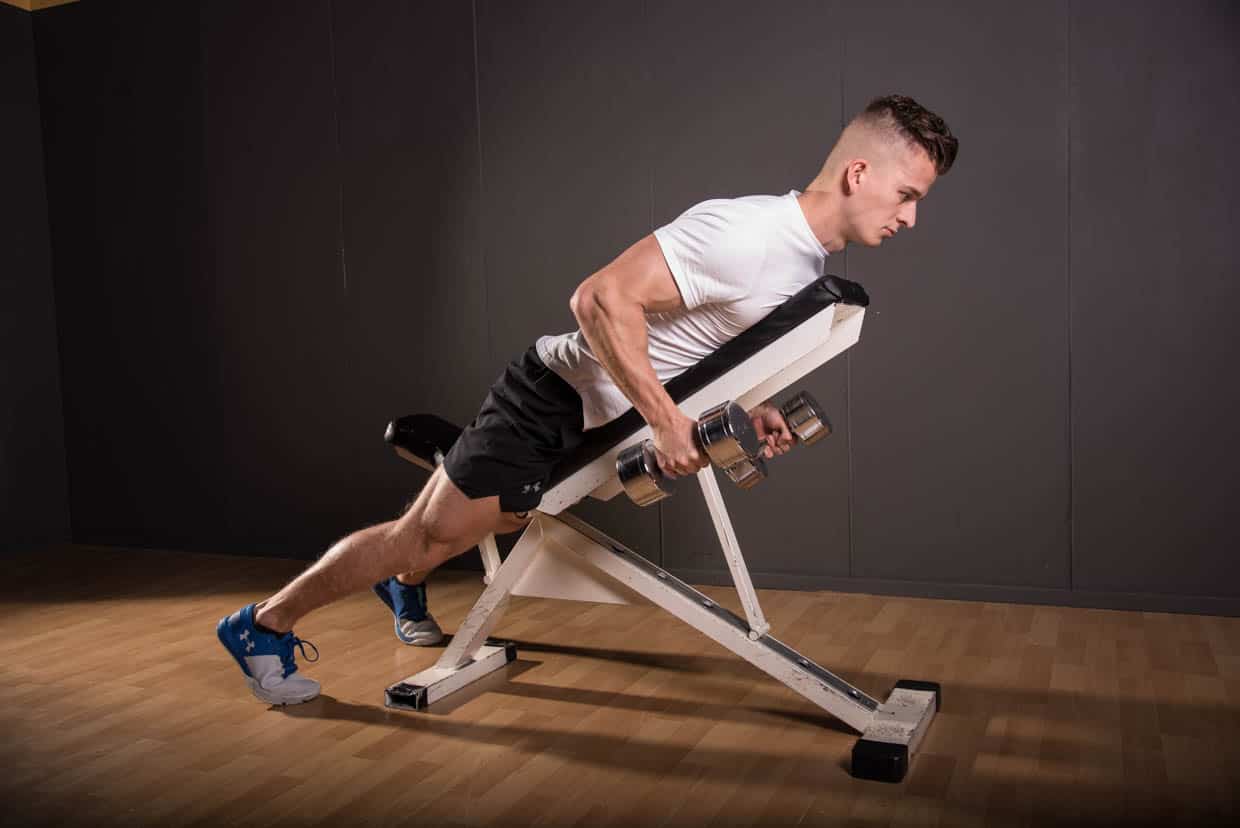 Dumbbell Lying Rear Delt Row