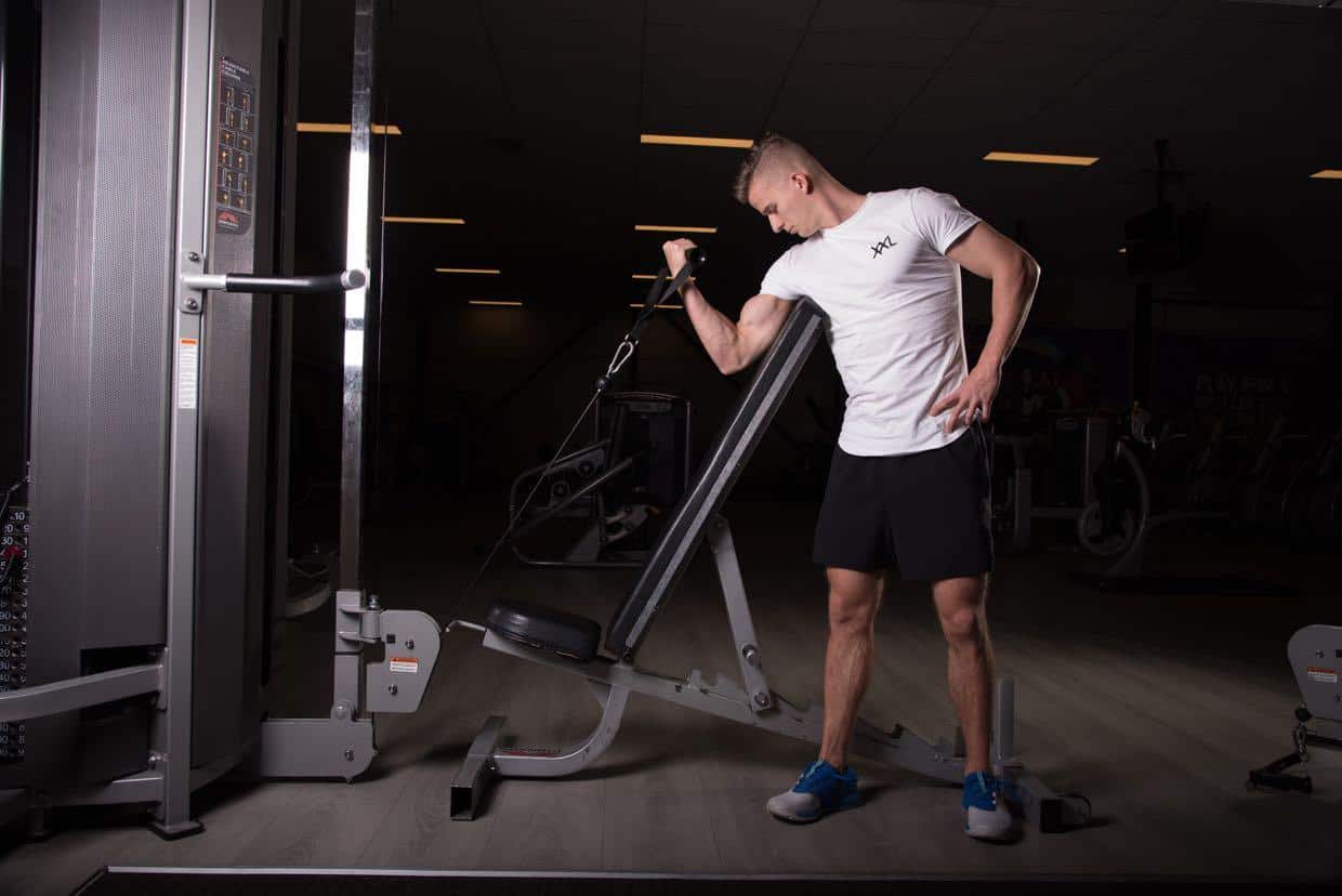 Cable Standing Preacher Curl