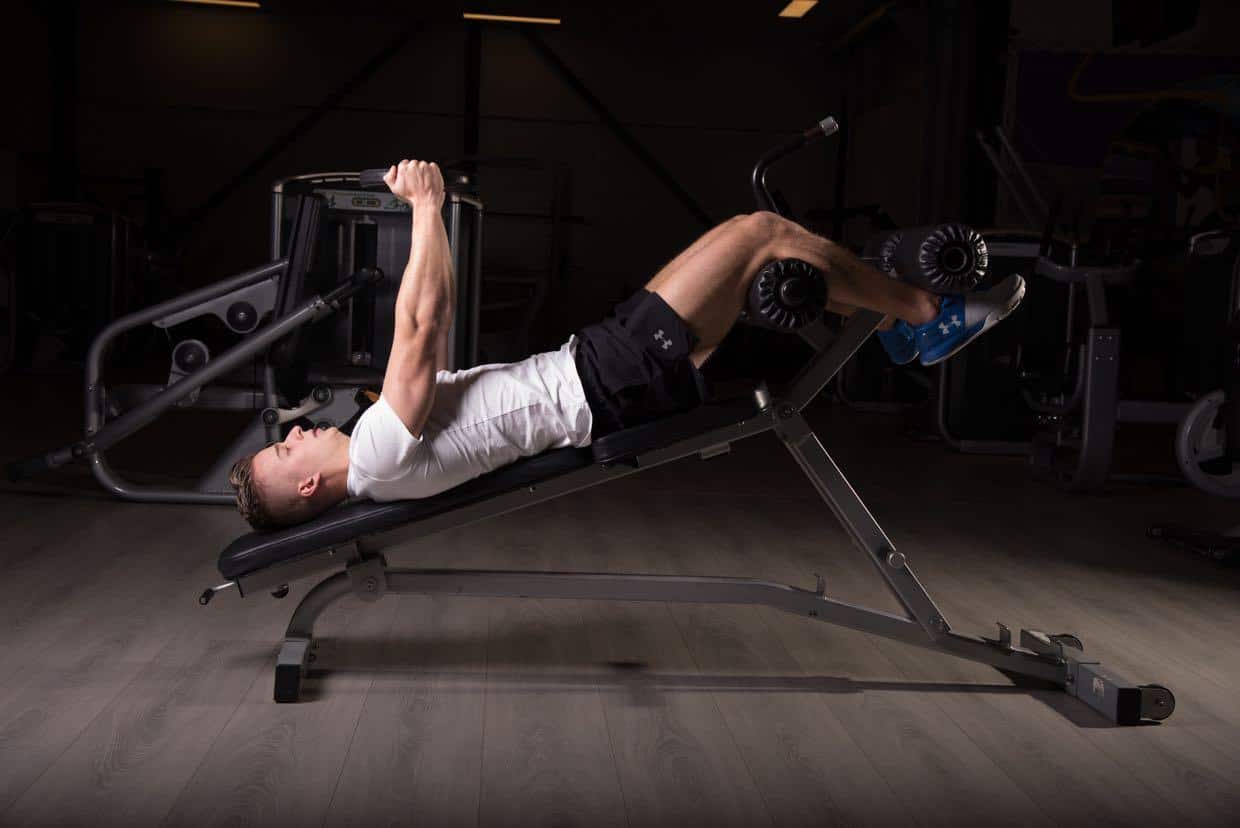 Weighted Decline Sit-up (arms straight)