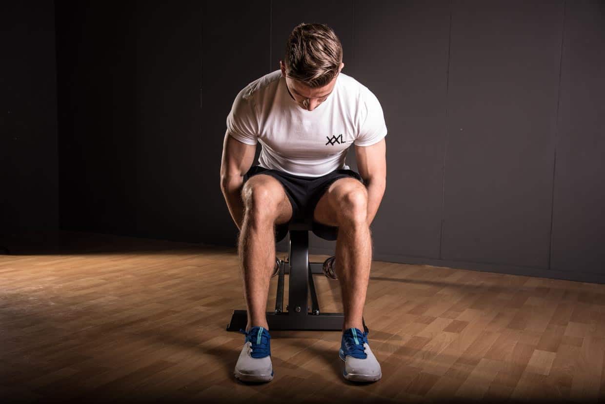 Seated Bent over dumbbell side raise