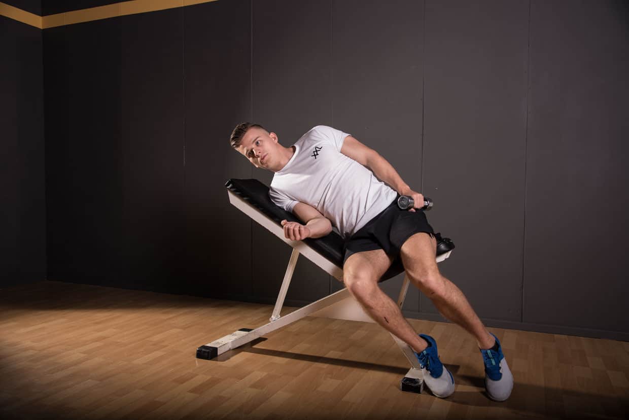 Dumbbell Incline Lateral Raise