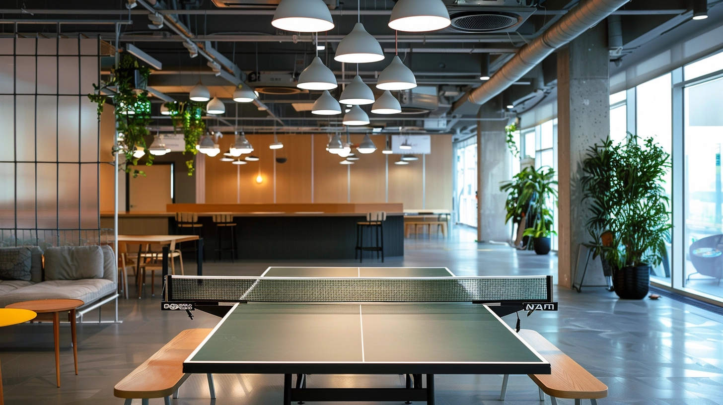 De voordelen van een tafeltennistafel in de kantine van een bedrijf